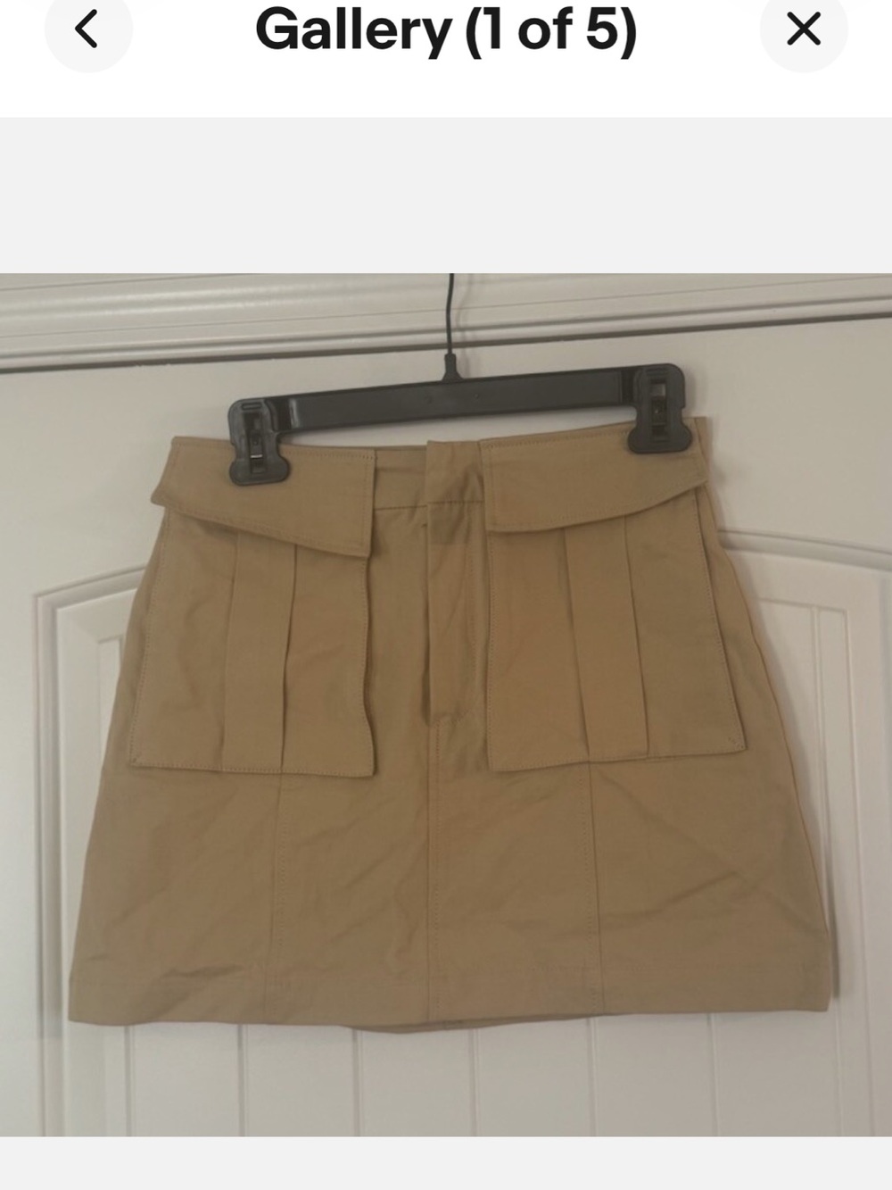 Zara Beige Mini Skirt with Front Flap Pockets